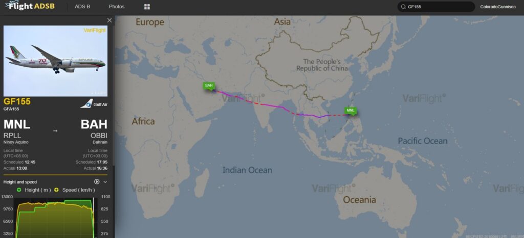 ADSB tracking data from VariFlight