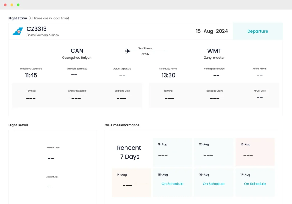 Real-time Flight Status Tracking