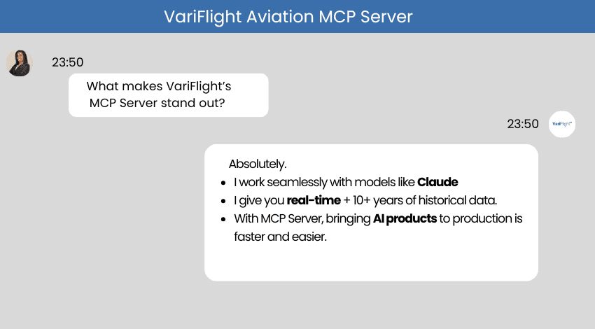VariFlight Aviation MCP Server use in AI chat bot
