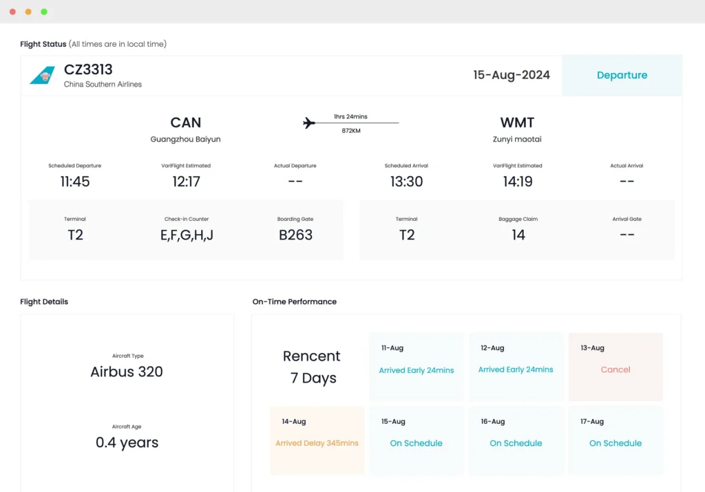 Real-time Flight Status Tracking