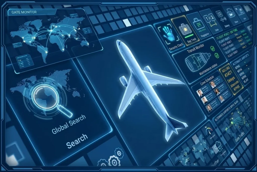 Airplane concept digital background