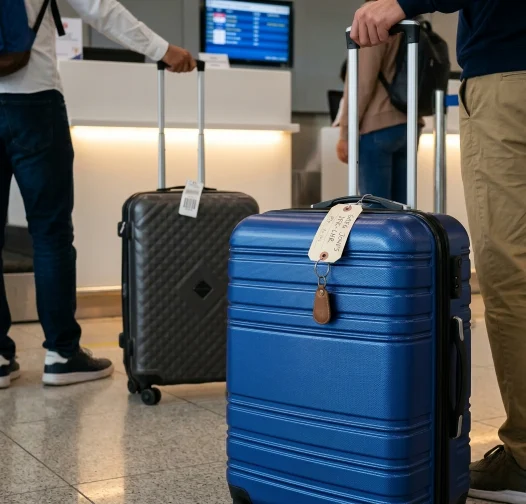 airport taxi. passenger with big roller luggage standing on the line waiting for taxi queue at taxi parking lot at airport arrival terminal
